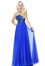 Sherri Hill Strapless Royal Blue Prom Dress Size 0 $620 NWT #194