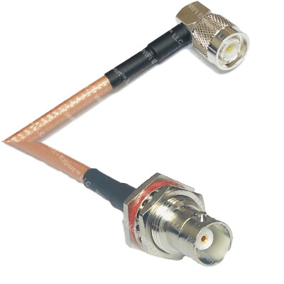 RG400 TNC Male Angle to BNC FEMALE BIG BULKHEAD RF Cable FAST-SHIP LOT