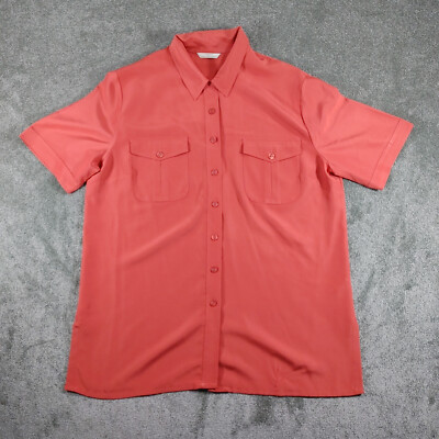 Vintage St Michael Shirt Damen UK 16 Coral Dusty Pink Punktkragen
