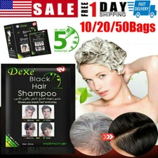 10-50Pcs Dexe Instant 5-Min Black Hair Shampoo White Become Black Hair Color