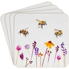 Lesser & Pavey Set Of 4 Busy Bees & Floral Table Drinks Coasters