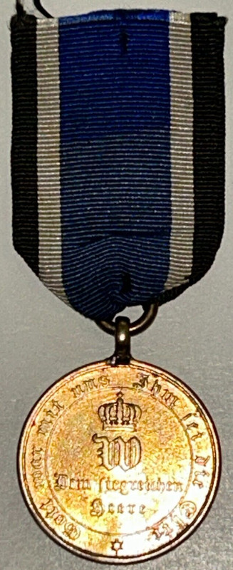 Original 1870-71 Combatant Medal Aus Erobertem Geschütz Franco-Prussian War