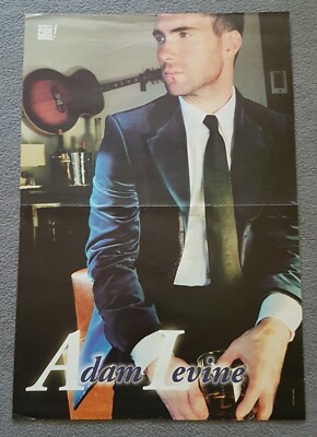 Rare Adam Levine (Maroon 5)/dog puppy original full double paged poster