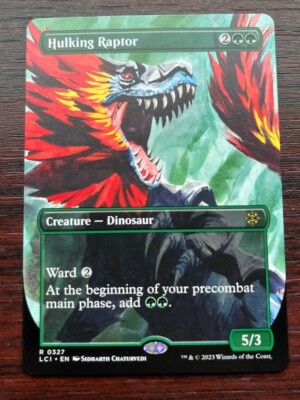 1x BORDERLESS HULKING RAPTOR - Commander - MTG - Magic the Gathering