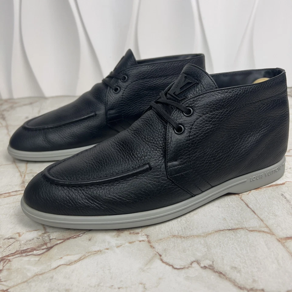 Botas Louis Vuitton Estate Desert de cuero negro como Loro Piana 8 LV 9 US 42 EU Foto 2 de 4