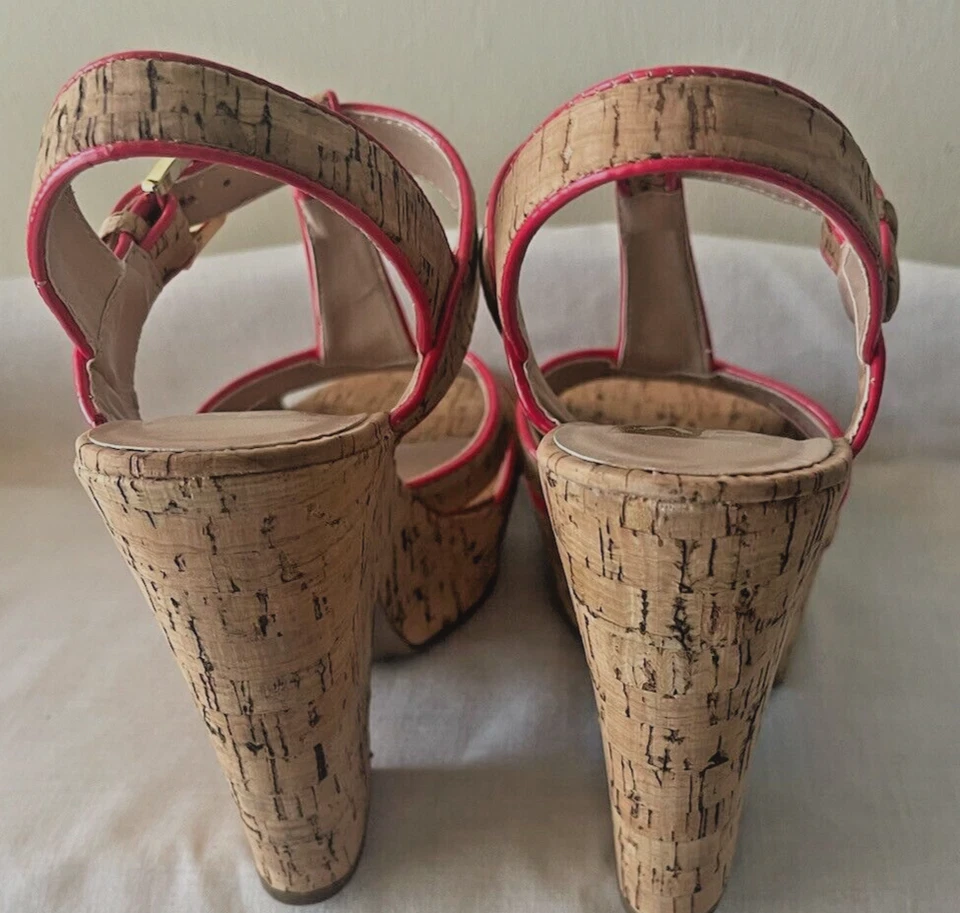 Sandalias DV DOLCE VITA TAIGA Corcho Rosa Caliente Diseñador Tirantes Plataforma Talla 8 Foto 3 de 4