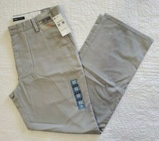 New Dockers Easy Khaki Straight Fit D2 Flat Front Pants Light Grey 466820002