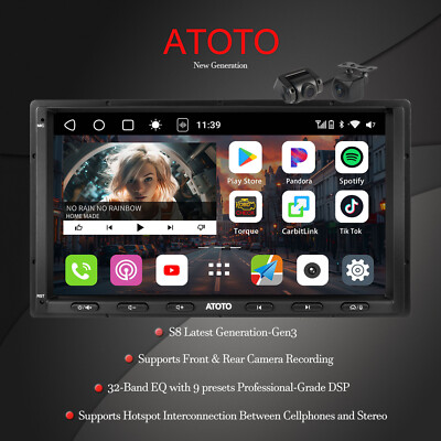 ATOTO S8 Gen3 7'' Car Stereo Apple Carplay Android Double 2 DIN Radio Bluetooth