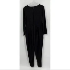 City Chic Main Event jumpsuit black glitter v-neck stretch knit silver new M 18