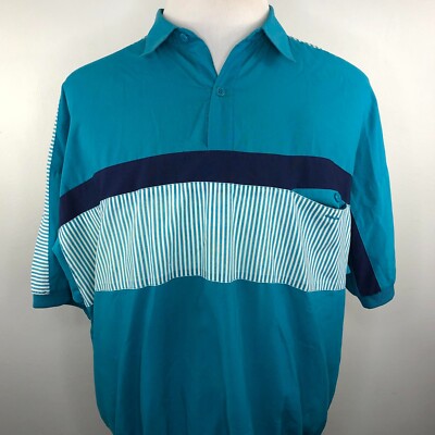 Members Only Blue XL Front Pocket Men's Short Sleeve Polo Shirt