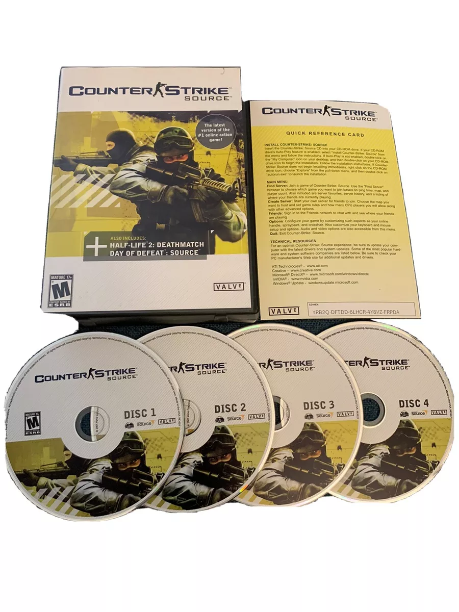 Counter Strike Source PC Game w/ Half Life 2: Deathmatch 4 Discs