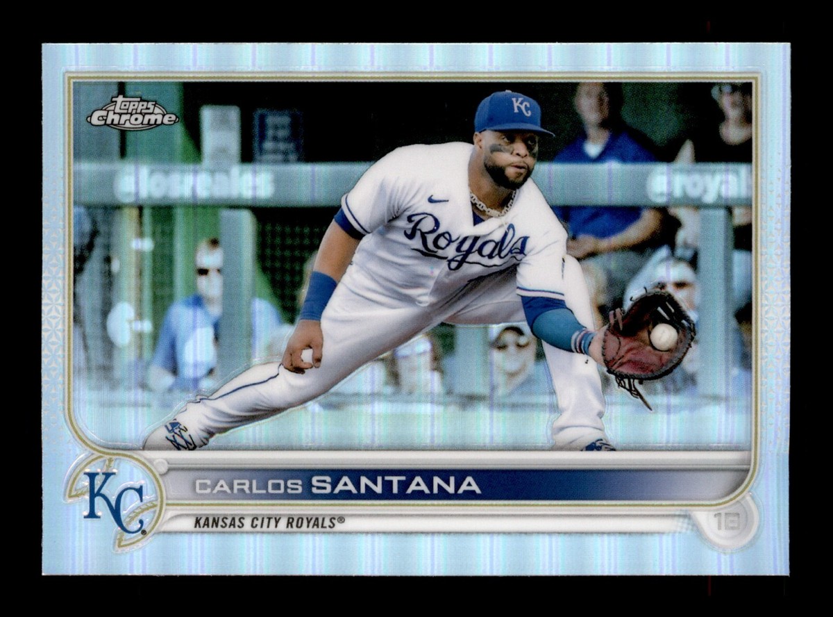 2022 Topps Chrome Refractor #143 Carlos Santana Kansas City Royals