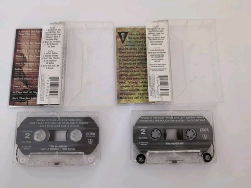 (2) Tim McGraw Cassette Lot S/T & Not A Moment To Soon 1994 Curb Records - Picture 4 of 5