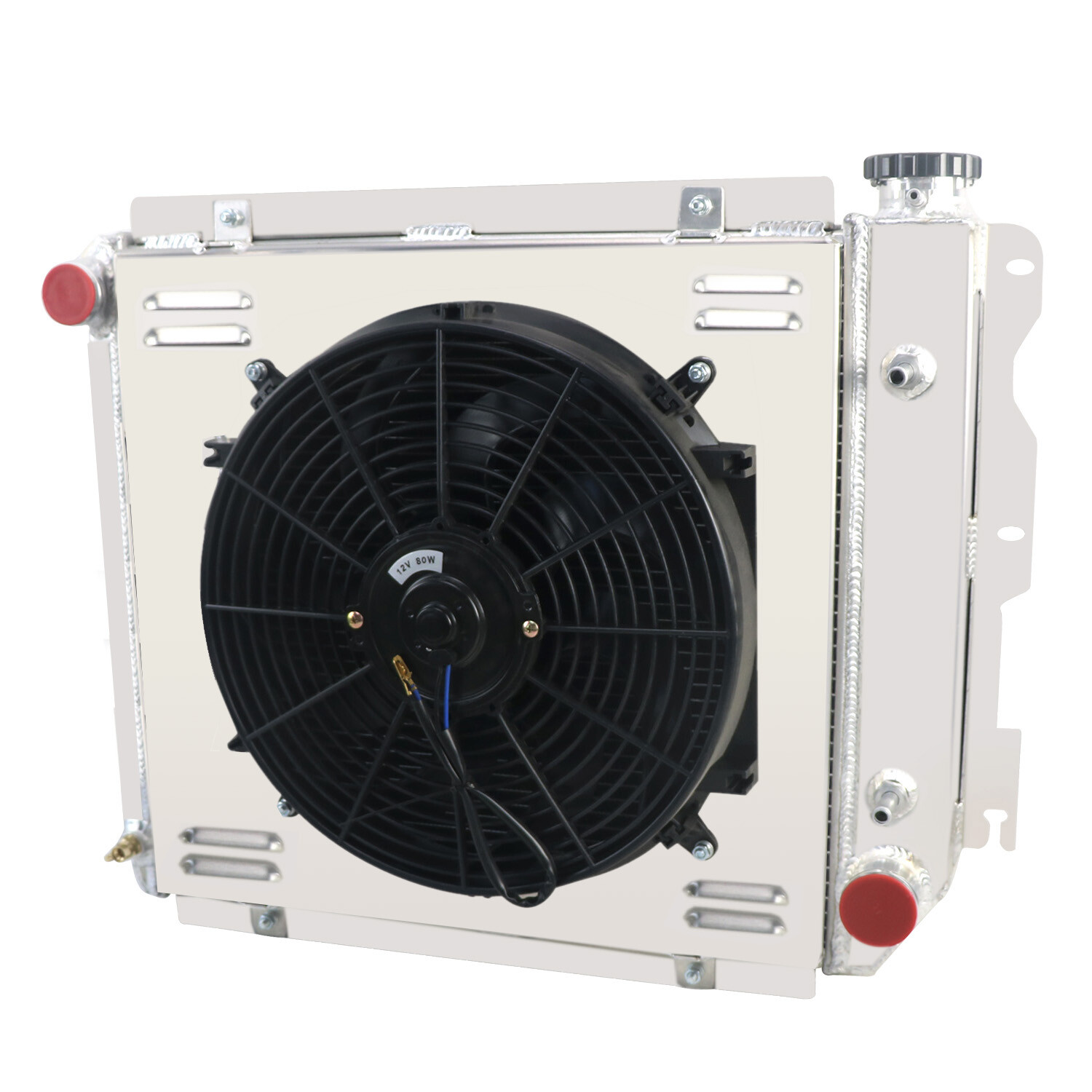 For 198706 Jeep Wrangler YJ TJ Chevy GM V8 Conversion 4Row Radiator+Shroud Fan eBay