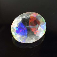 Pietra preziosa topazio mistico brasiliano certificato naturale taglio ovale ...