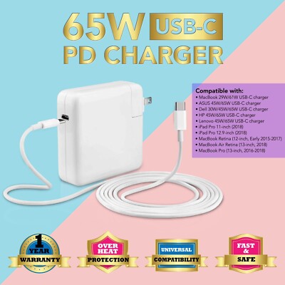 61W USB Type C Adapter for MacBook Pro 13'' A1708 2017 2018 2019 2020 Charger