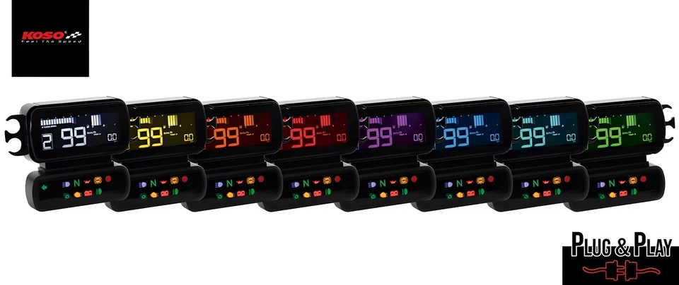 Multifunction Meter Koso D2 for Harley Davidson 2004-2013 Dyna, Softail, 883 - Image 3 of 4