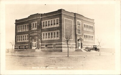 SOUTH SIDE SCHOOL douglas wy real photo postcard rppc wyoming town history