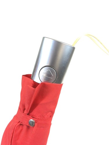 Talbots rot kompakt flach Auto Öffnen Schließen Regenschirm Aluminiumgriff - Bild 1 von 4