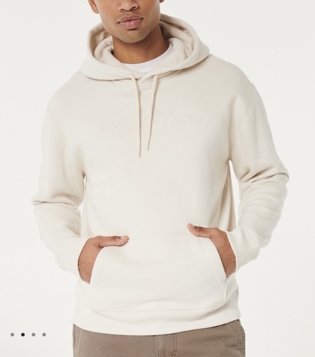 NWT HOLLISTER MEN RELAXED LOGO GRAPHIC HOODIE, Size XXL (2XLARGE)