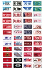 1/25 scale model car assorted fire truck department license plates tags 1:25