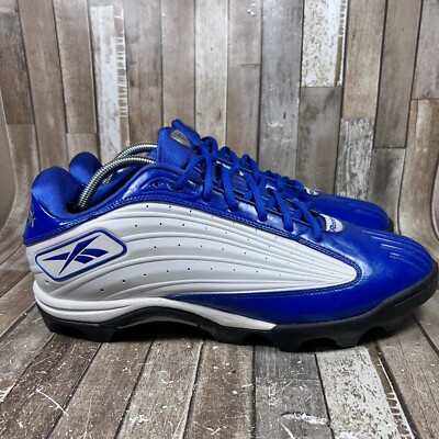 Reebok Football Cleats Men Blue White Sport Athletic