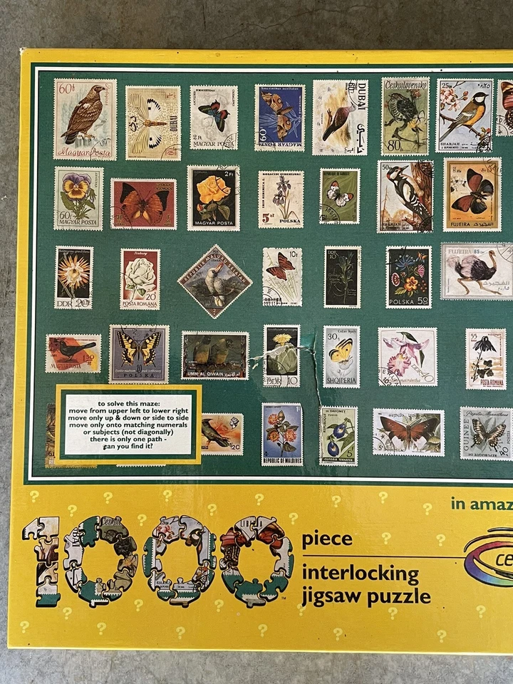 Rompecabezas vintage EN ASOMBRO flor mariposa sello laberinto 1000 piezas CEACO ❤️blt39j1 Foto 2 de 4