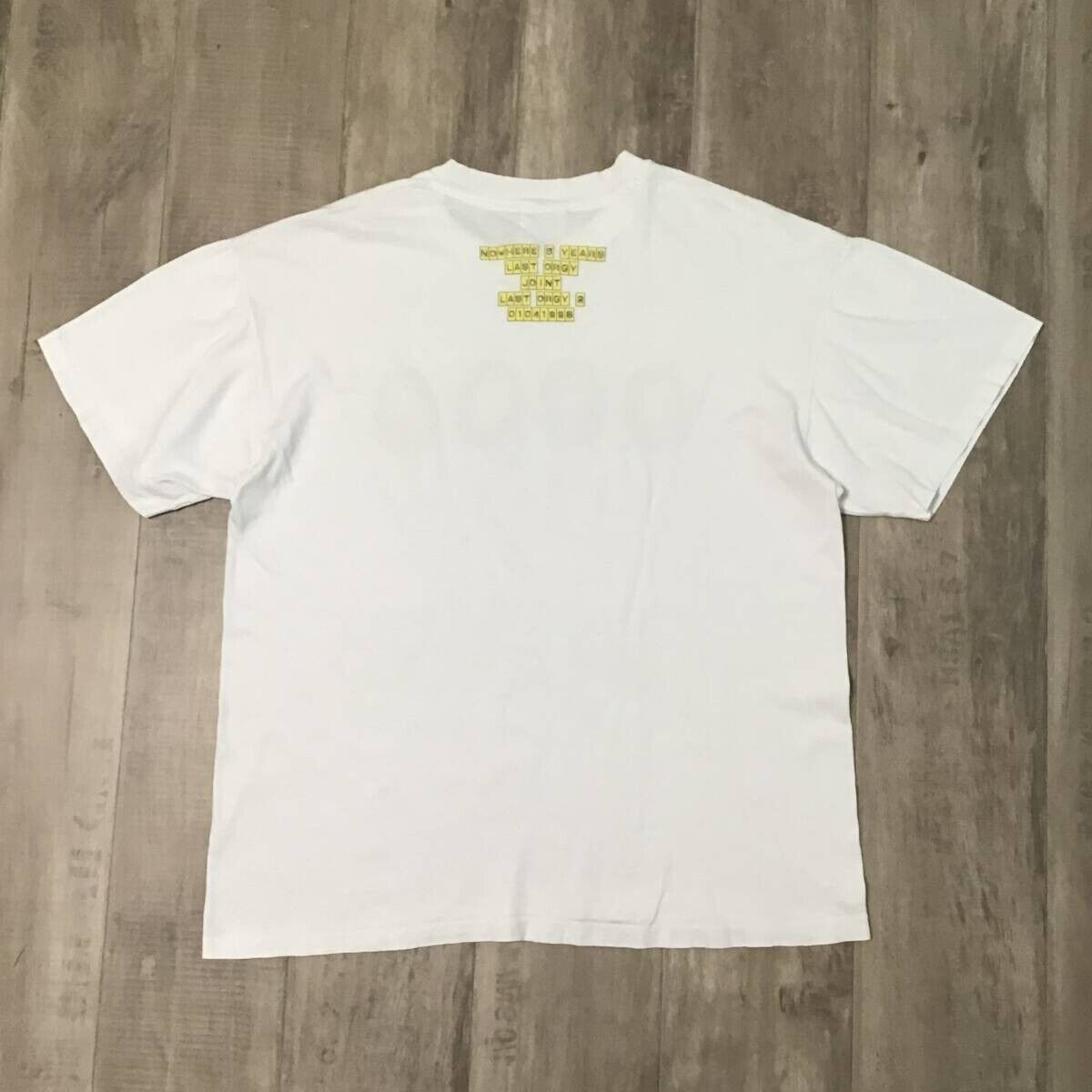 1998 BAPE NOWHERE 5th Anniversary LAST ORGY 2 T-shirt NIGO A 1998 BAPE NOWHERE 5th Anniversary LAST ORGY 2 T-shirt NIGO A