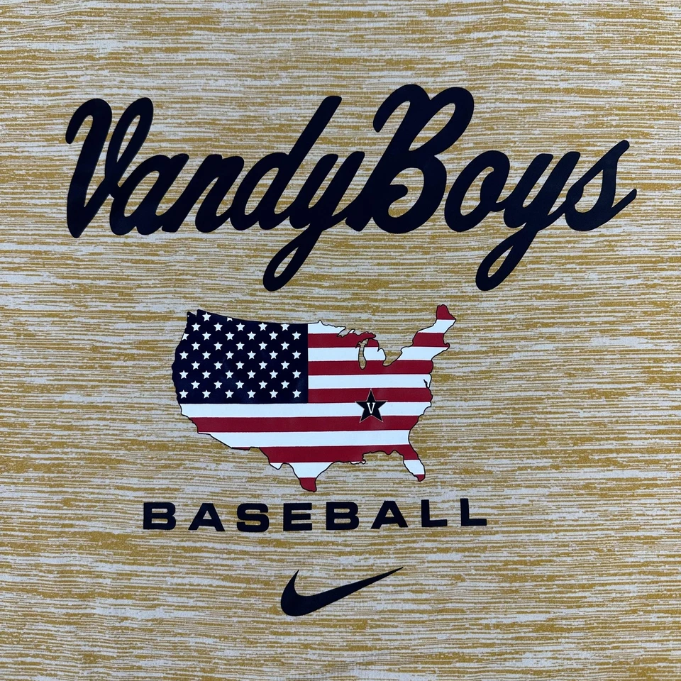 Camisa Vanderbilt Commodores Para Hombres 3XL Dorada Béisbol VandyBoys Dri-Fit Nike PE Foto 3 de 4