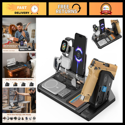 Detachable Quick-Access Gun Rack Trigger Lock - Handgun Safe & Organizer with Ph