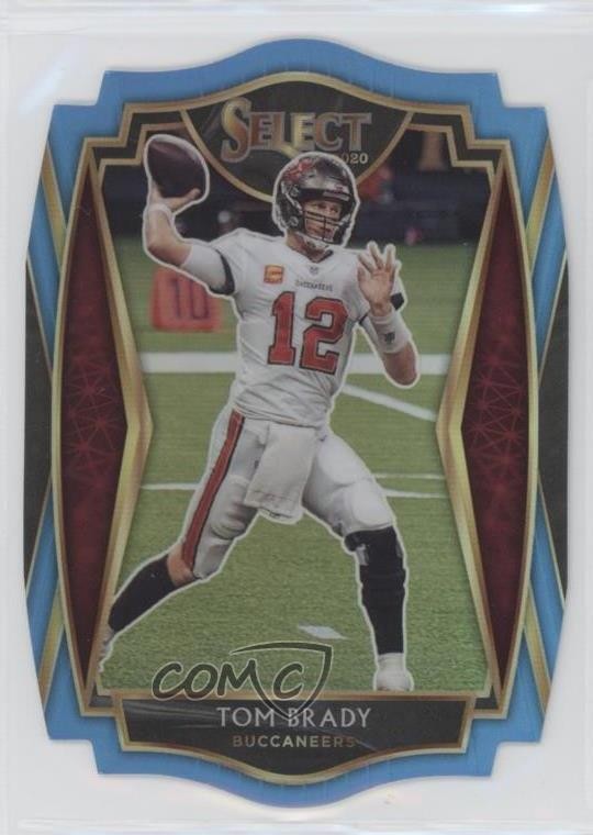 2020 Panini Select Premier Level Light Blue Prizm Die-Cut Tom Brady #101 06y2
