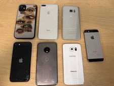 Lot of 7 Phones Samsung Motorola Apple Untested FOR PARTS/REPAIR READ