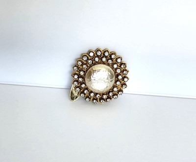 Miriam Haskell Gold Tone Brooch Signed w/ Original Tag Vintage --OFFERS WELCOME-