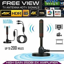 TV Aerial - Digital Indoor TV Aerial with Amplifier Signal Magnetic Base UK