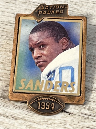 Barry Sanders Lions Action Packed Lapel Pin w/Backing NFL Football QB Club 1994 - Picture 1 of 3