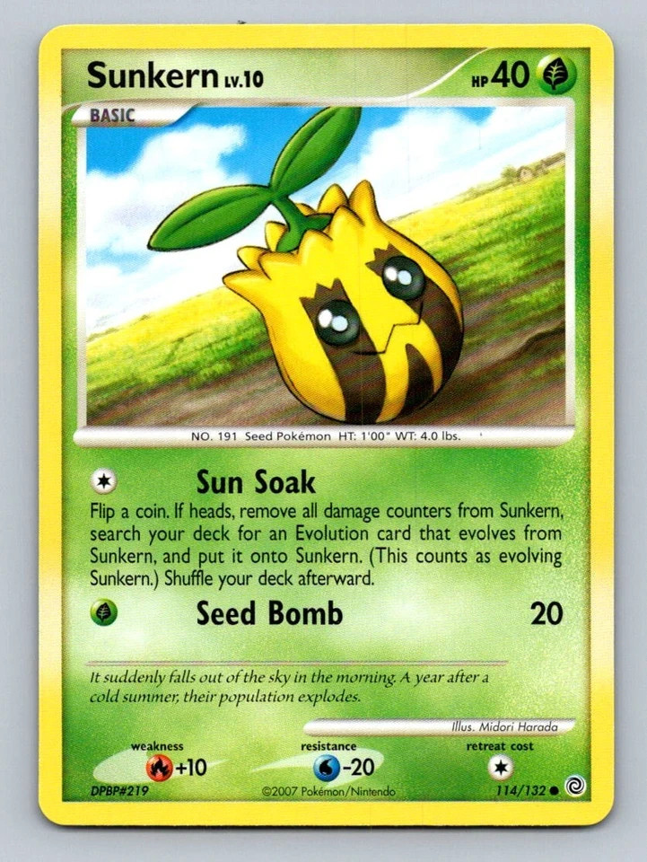 POKEMON SUNKERN 114/132 DIAMOND & PEARL SECRET WONDERS NM CONDITION