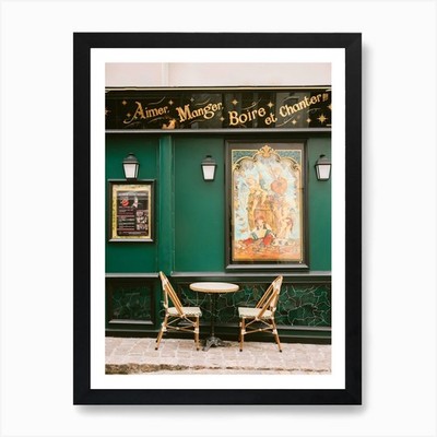 Montmartre Cafe Art Print Framed Wall Art Poster Canvas Print Picture