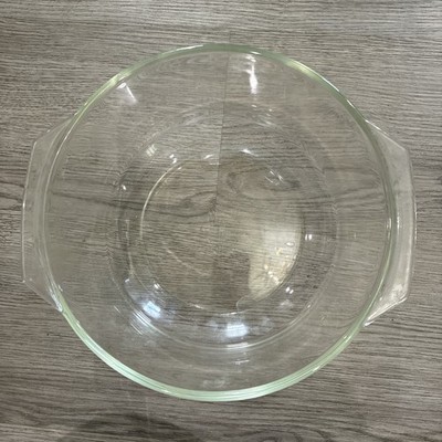 PYREX #344 Straight Side 8.25'' Clear Glass Mixing Bowl Handles 3Qt Oven Ware