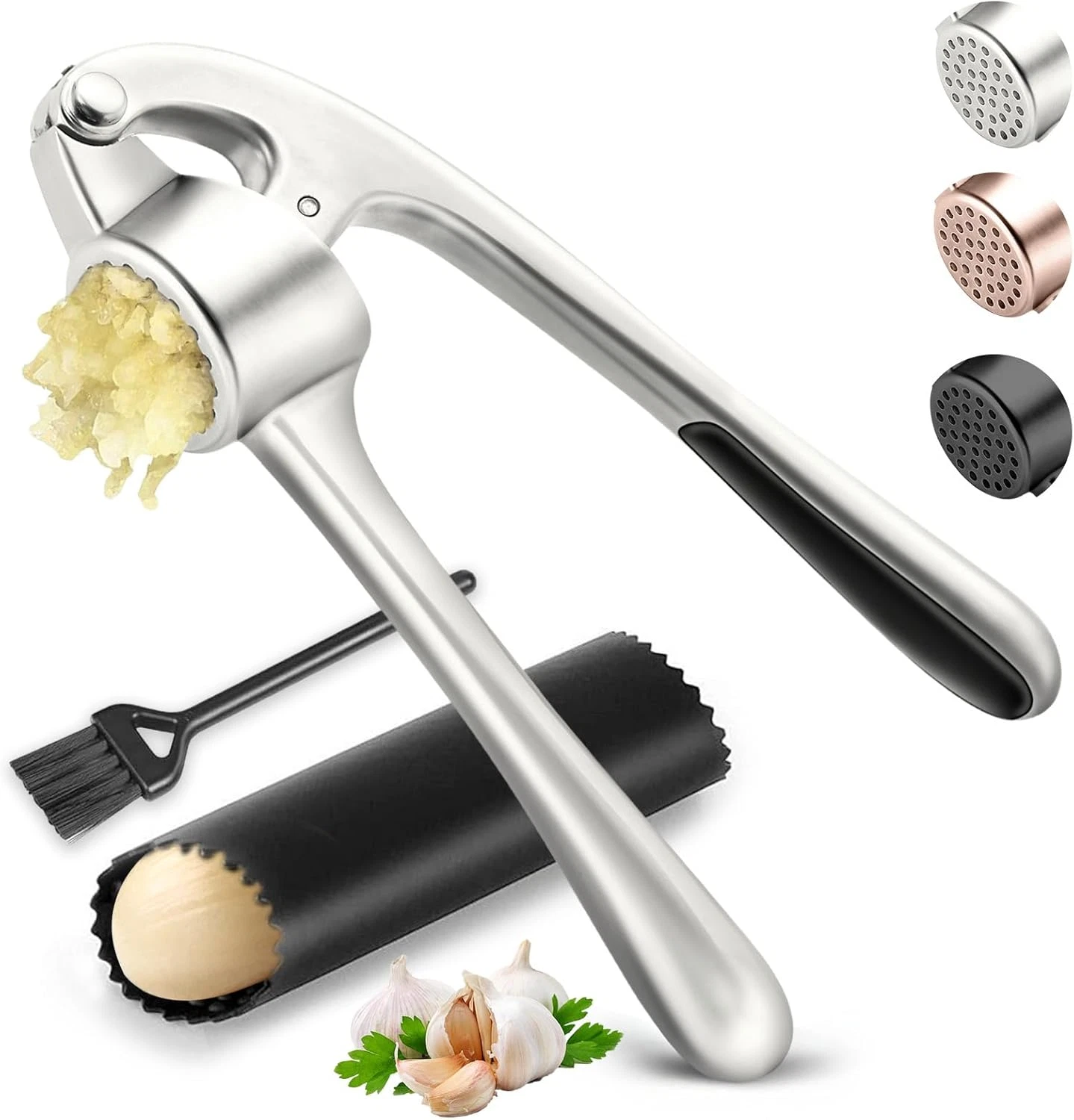 Prensa Ajo Cocina Anti Oxido Duradera Trituradora Pelador Cepillo Facil Limpieza