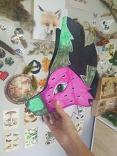 handmade dragon puppet based on dragonfruit