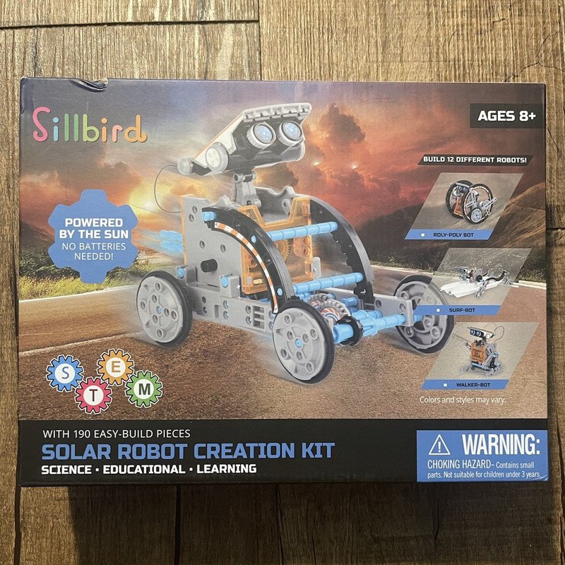 Sillbird Solar Robot Creation Kit STEM Learning Set Ages 8+ 190 Pieces