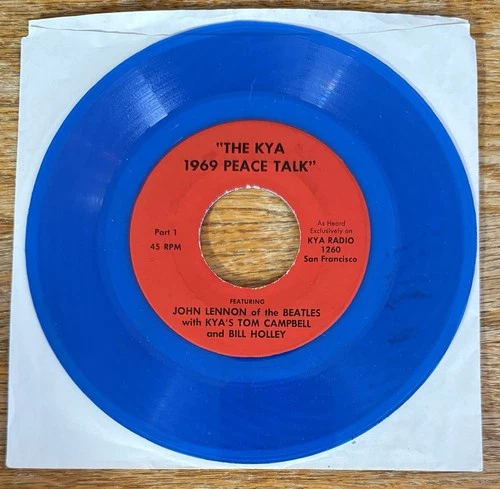 JOHN LENNON THE KYA 1969 PEACE TALKS  45rpm BLUE VINYL  THE BEATLES