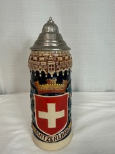 Vintage beer steins made in germany. Switzerland Flag BASF Promotional Merch