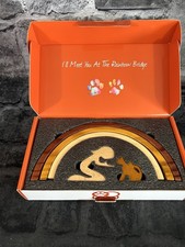   Cat Mom  Rainbow Bridge Memorial. New In Box, Solid Wood, Movable Parts.