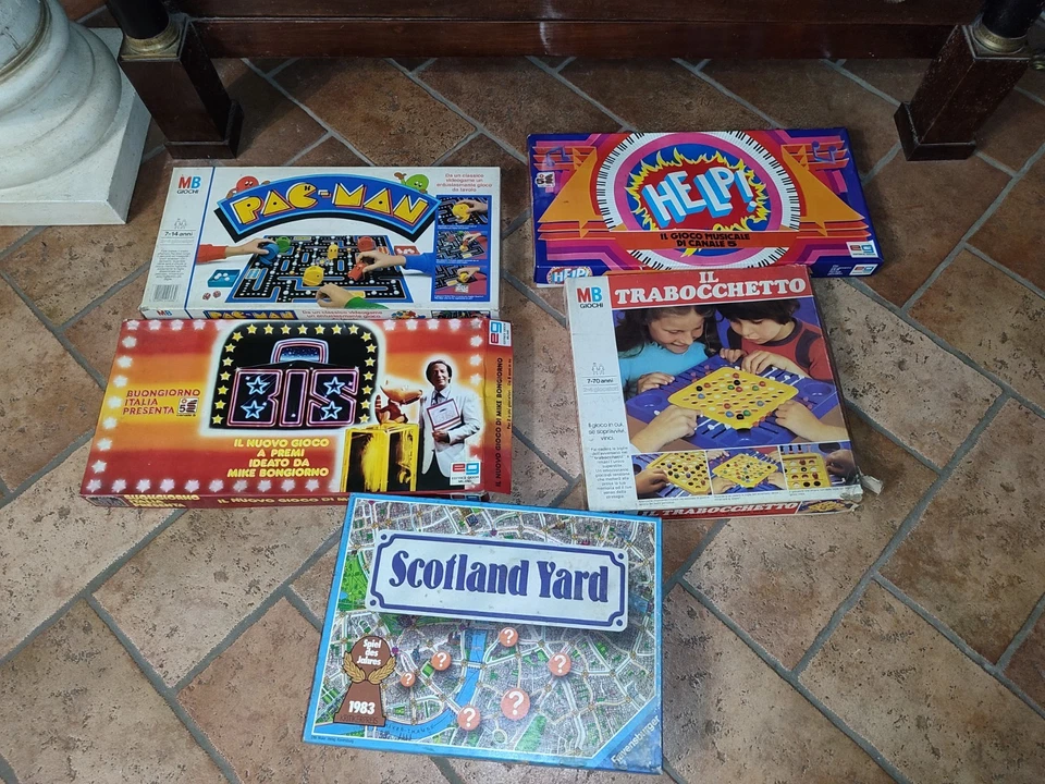 lotto giochi in scatola vintage anni 80 da recupero, PACMAN TRABOCCHETTO BIS ECC - Immagine 2 di 4