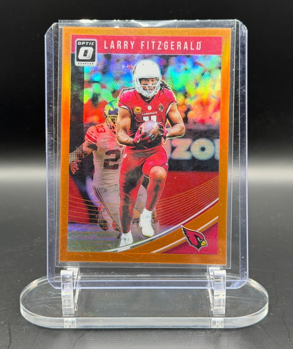 2018 Donruss Optic Prizm Larry Fitzgerald #2 Cardinals HOF Orange #53/199