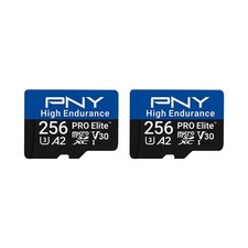 PNY 256GB PRO Elite  High Endurance C10 U3 V30 A2 2-Pack, Blue, Grey