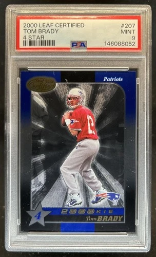 2000 Leaf Certified Tom Brady Rookie RC #/1500 Patriots PSA 9