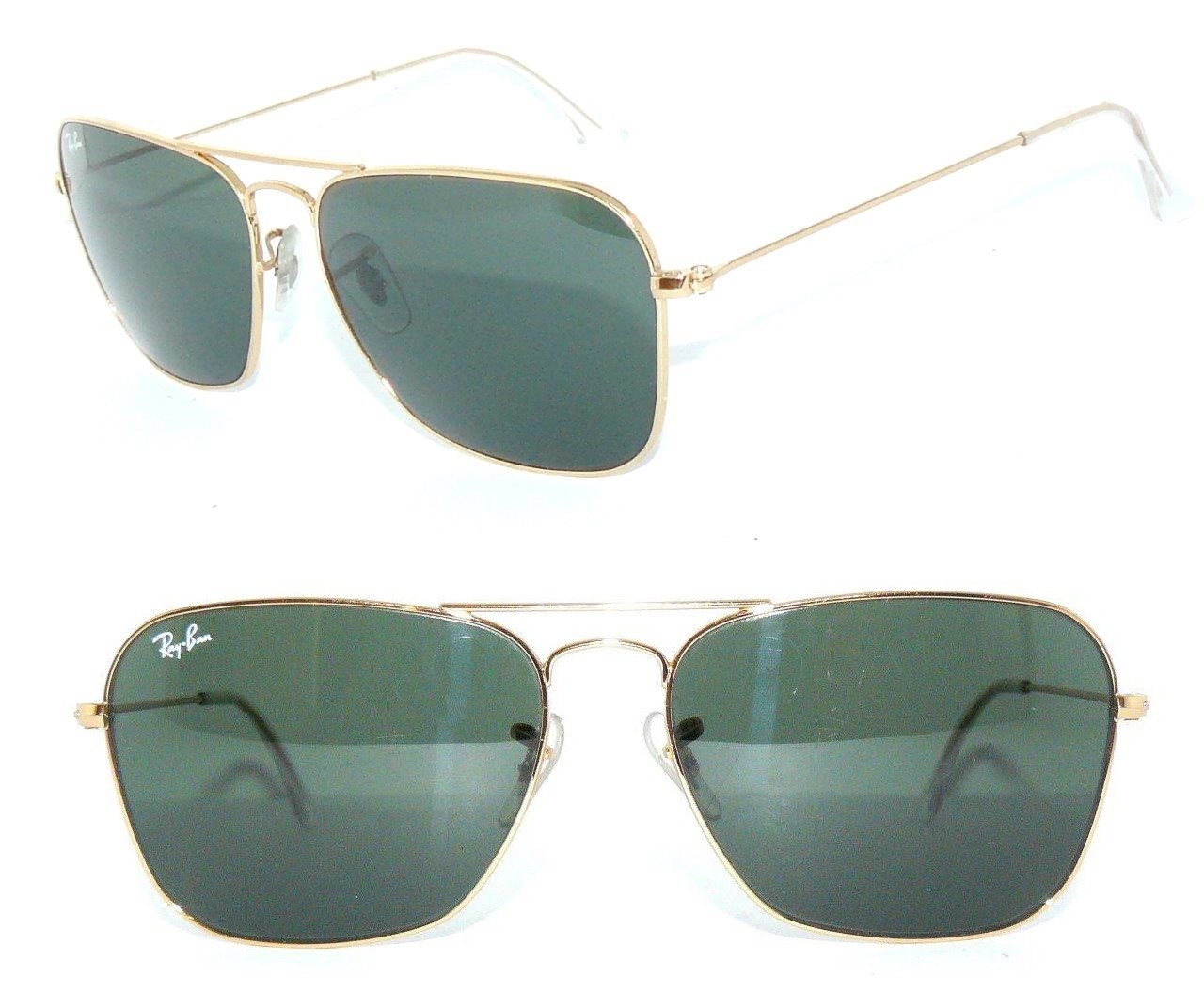 Ray Ban SONNENBRILLE GRÜN GOLD CARAVAN 3136 BRILLE 8302 COCKPIT 3477 ETUI 3362