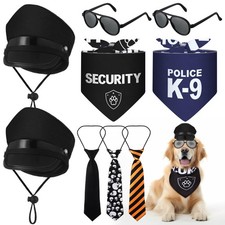 Huhumy 9 Pcs Pet Police Costume Accessory Set Include 2 Medium, multicolor